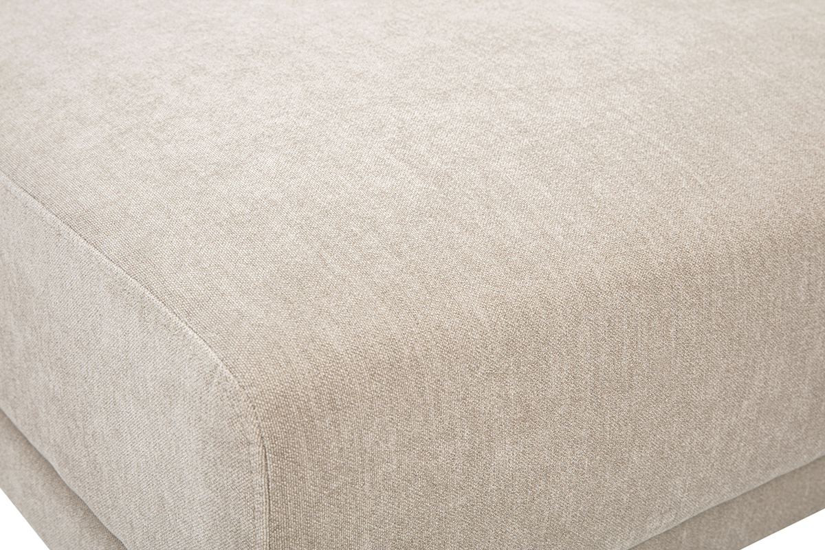 Hocker Fu�st�tze aus Stoff in Samteffekt taupe und schwarzem Metall JERRY