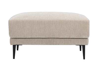Hocker Fu&szlig;st&uuml;tze aus Stoff in Samteffekt taupe und schwarzem Metall JERRY