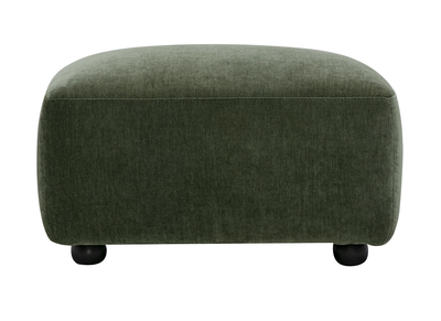 Hocker Fusst&uuml;tze aus Stoff mit Samteffekt, khakigr&uuml;n JOYA