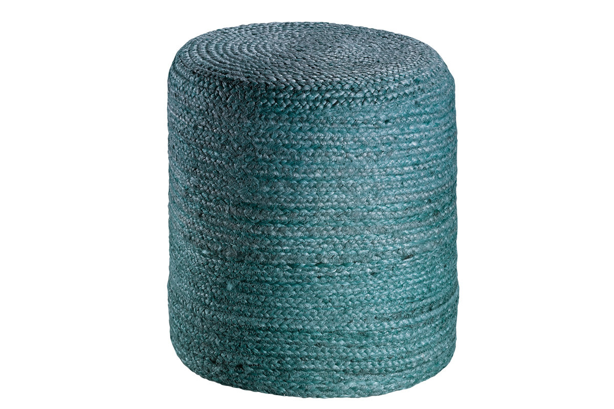 Hocker rund Jute Blaugr�n GUNNY