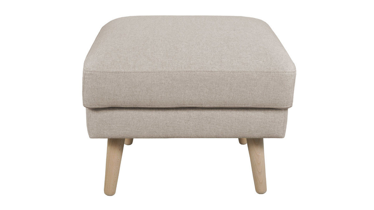 Hocker skandinavisch beige und Holz ISIS