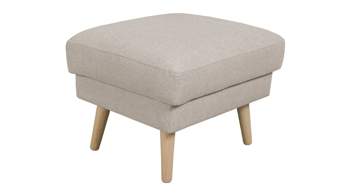 Hocker skandinavisch beige und Holz ISIS