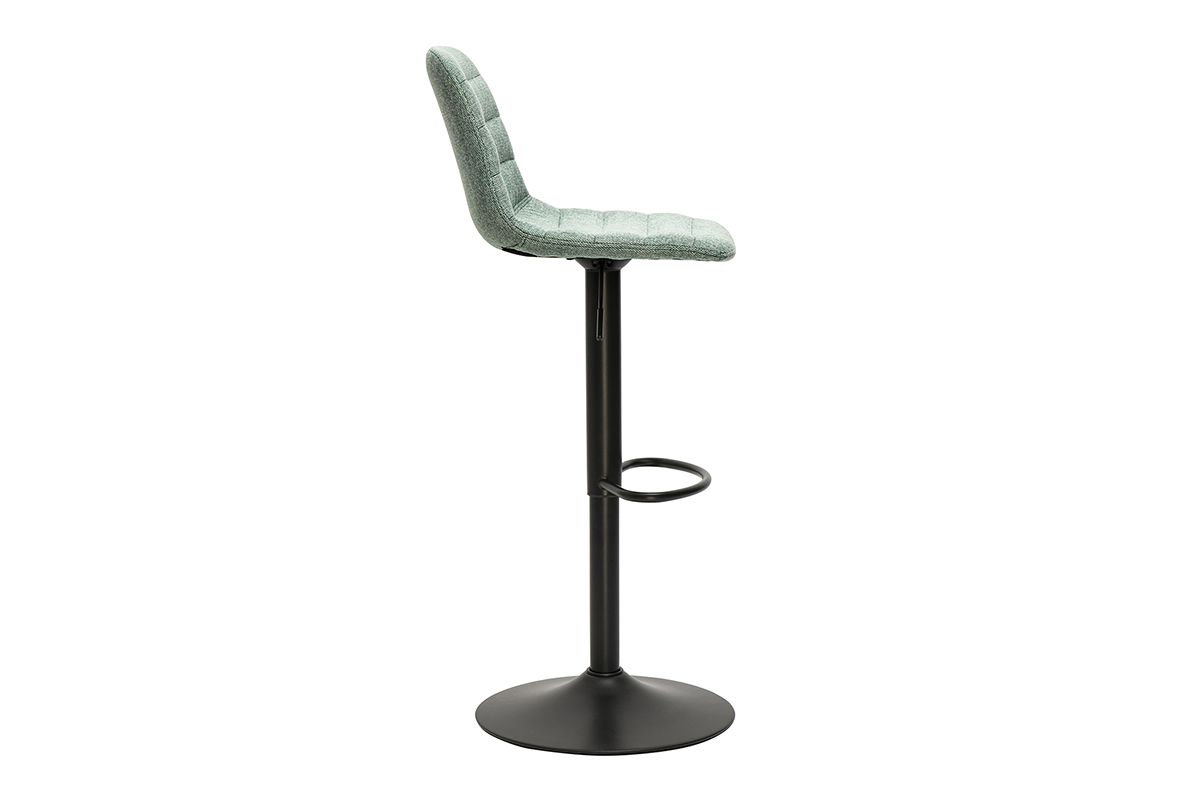 Hhenverstellbare Barhocker aus Metall mit Strukturoptik in Celadon und Metall (2er Set) SAURY