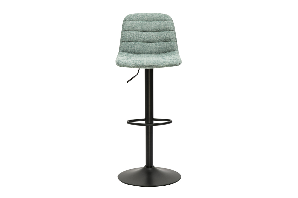 Hhenverstellbare Barhocker aus Metall mit Strukturoptik in Celadon und Metall (2er Set) SAURY