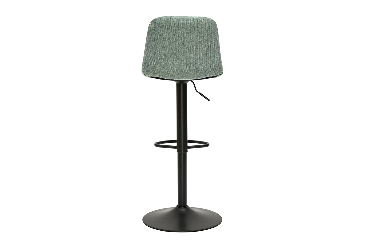 Hhenverstellbare Barhocker aus Metall mit Strukturoptik in Celadon und Metall (2er Set) SAURY