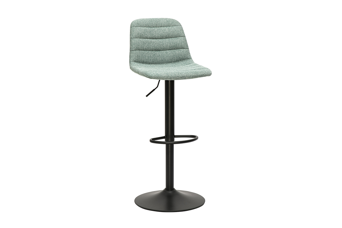 Hhenverstellbare Barhocker aus Metall mit Strukturoptik in Celadon und Metall (2er Set) SAURY