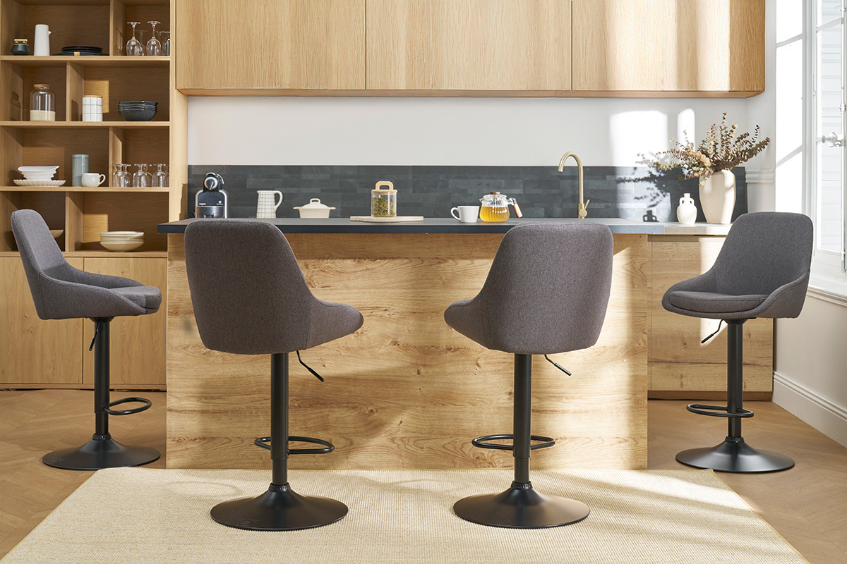 Hhenverstellbare Barhocker dunkelgrau (2er-Set) HOLO