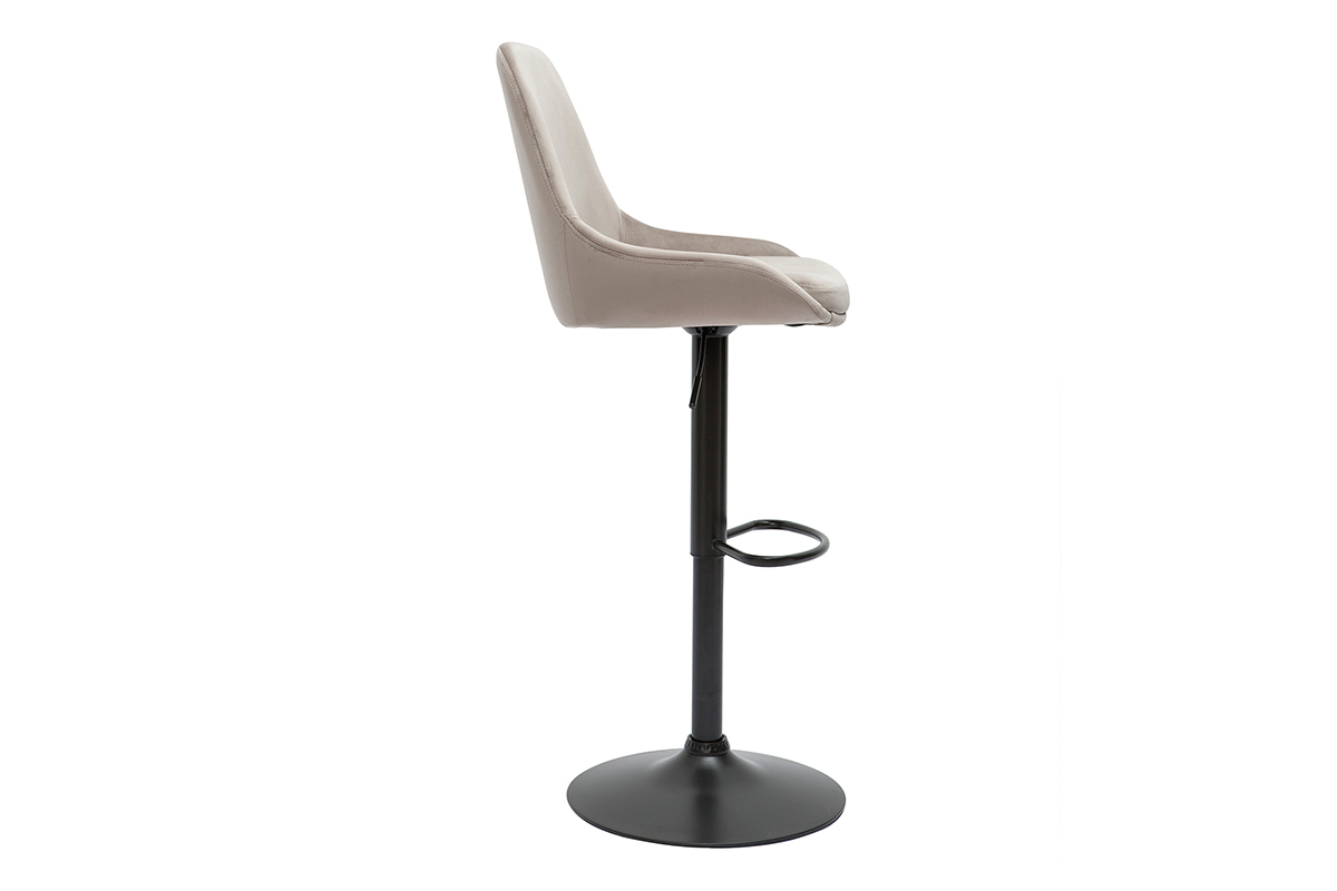 Hhenverstellbare Design-Barhocker taupefarbener Samt (2er-Set) HOLO