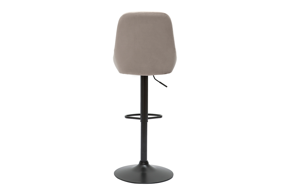 Hhenverstellbare Design-Barhocker taupefarbener Samt (2er-Set) HOLO