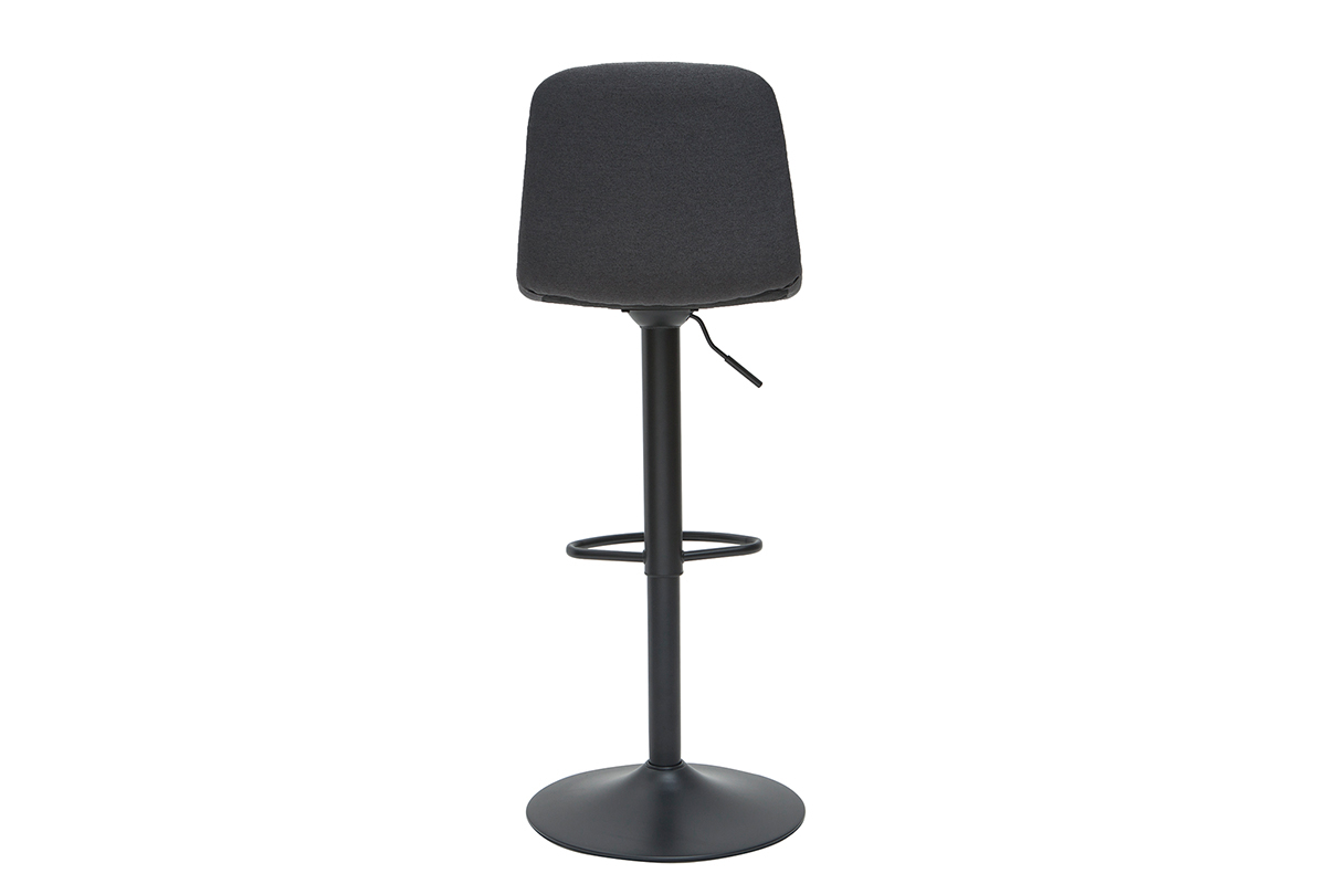 H�henverstellbare, um 360� drehbare Barhocker aus Stoff und dunkelgrauem Metall (2er-Set) SAURY