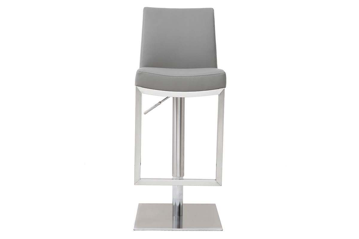 H�henverstellbarer Barhocker grau und chromstahl KYLE