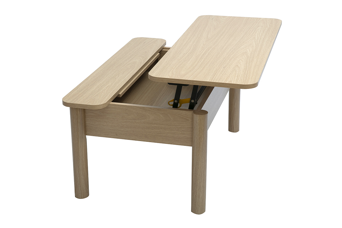 Hhenverstellbarer Couchtisch in Eichenholzoptik L100 cm BOLSO