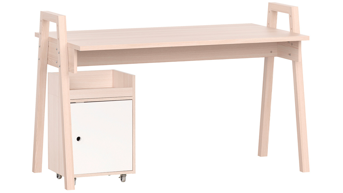 Hhenverstellbarer skandinavischer Schreibtisch mit Ablagebox NOHA