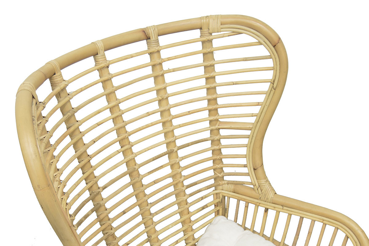 Hoher Sessel aus Rattan naturfarben MALACCA