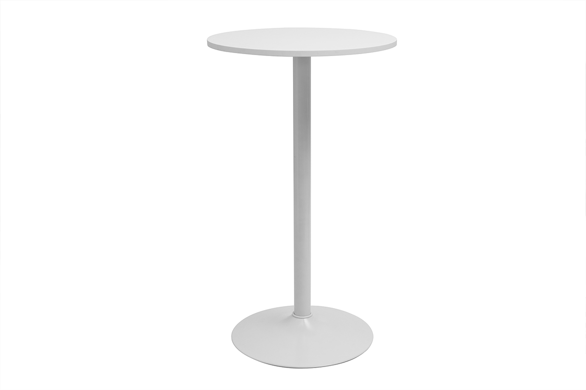 Hohes Designweiss Rundtisch D60 cm CALISTA