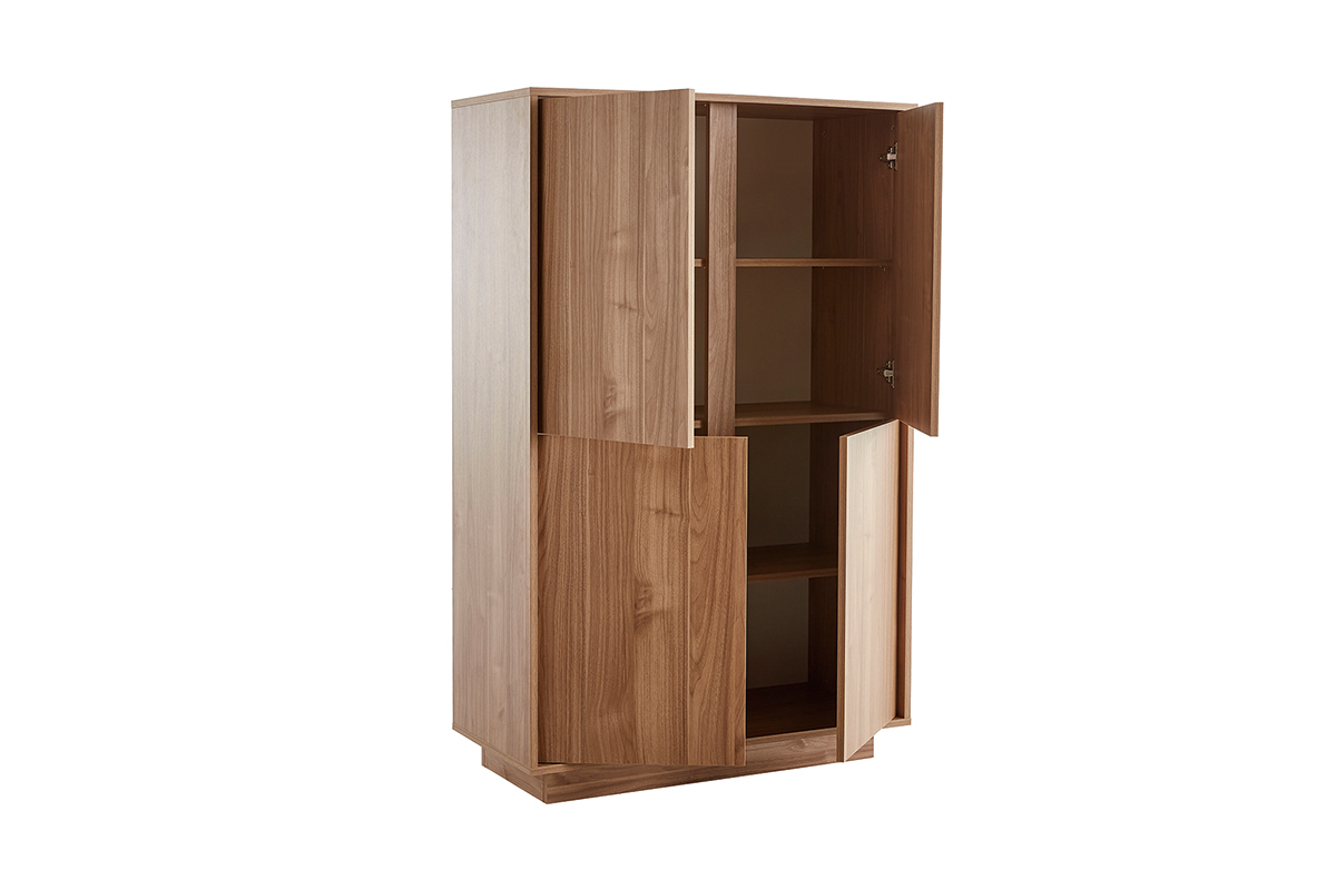 Hohes Sideboard 4-trig 92cm Eichenholzfinish COMO