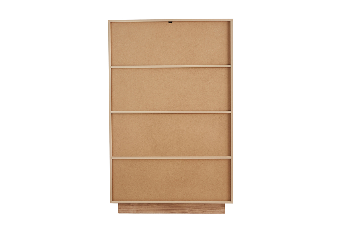 Hohes Sideboard 4-trig 92cm Eichenholzfinish COMO