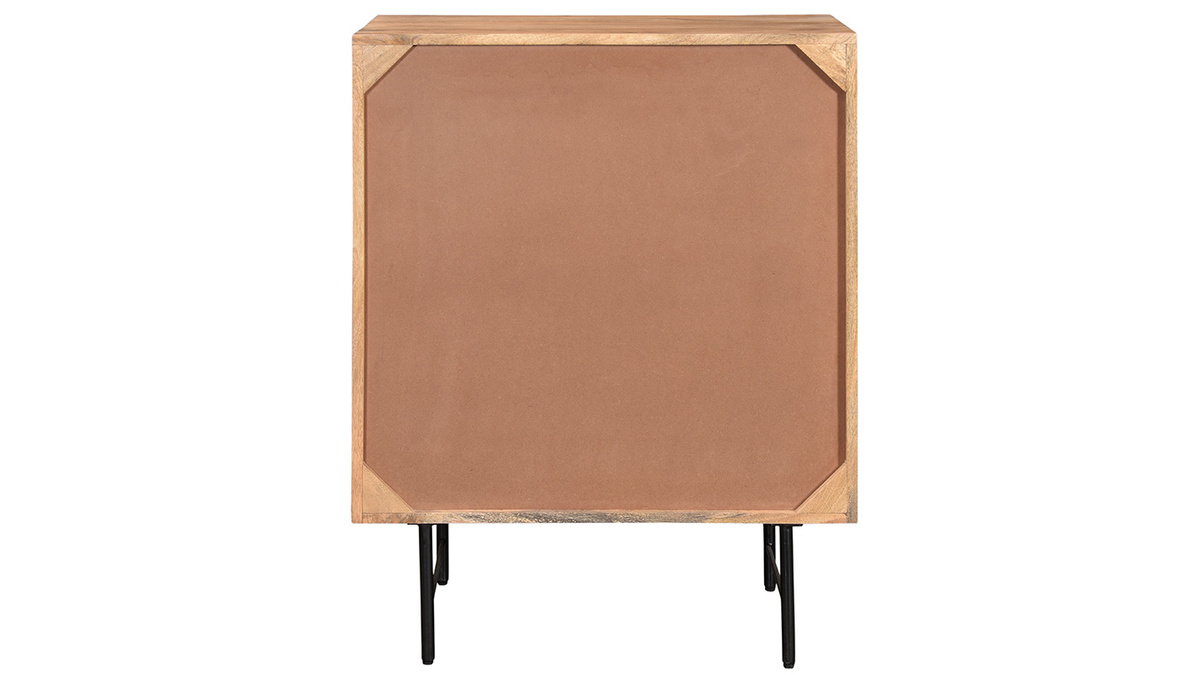Hohes Sideboard aus massivem Mangoholz mit erhhten Tren L70 cm AGRA