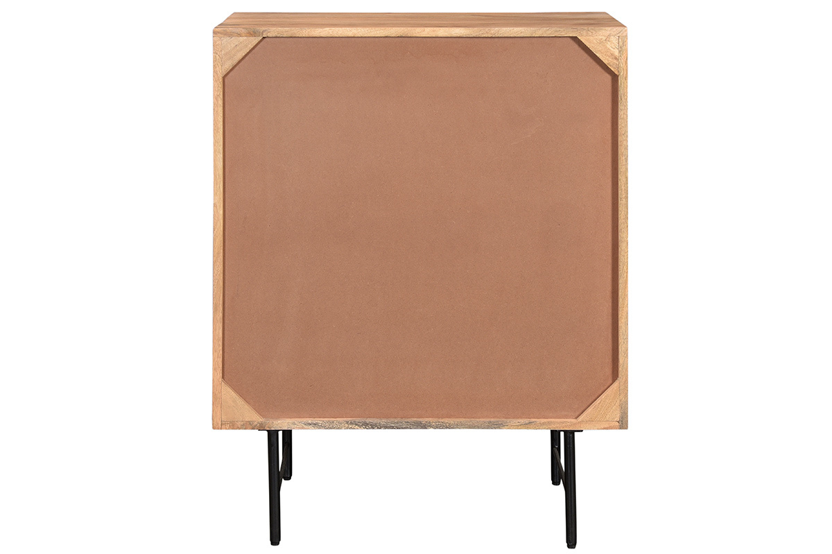 Hohes Sideboard aus massivem Mangoholz mit erhhten Tren L70 cm AGRA