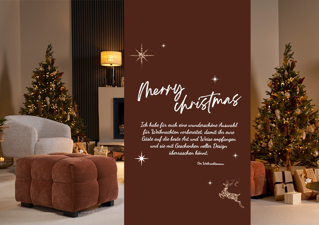 Ein schn gedeckter Tisch, um Gste zu empfangen, und eine gemtliche Weihnachtsstimmung mit einer Nachricht vom Weihnachtsmann.