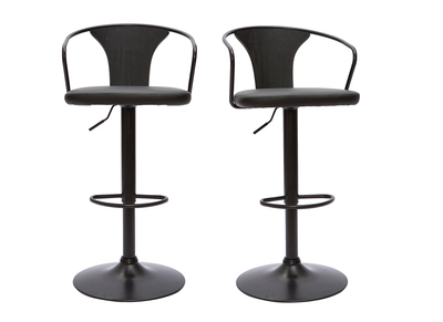 Industrial-Barhocker höhenverstellbar schwarz (2er-Set) BECKETT