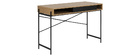 Industrial-Schreibtisch mit perforiertem Schubelement Holz und schwarzes Metall MAO
