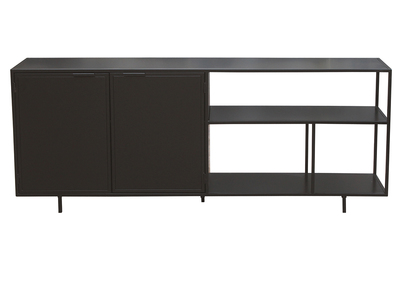 Industrial-Sideboard aus schwarzem Metall mit 2 Türen L180 KARL