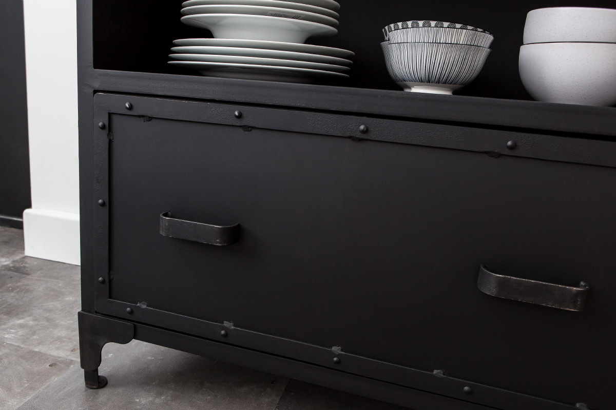 Industrie-Bcherschrank Metall Schwarz FACTORY