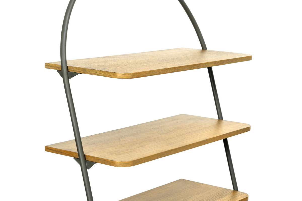 Industrie-Sideboard mit Holz- und Metallregalen MODI grau