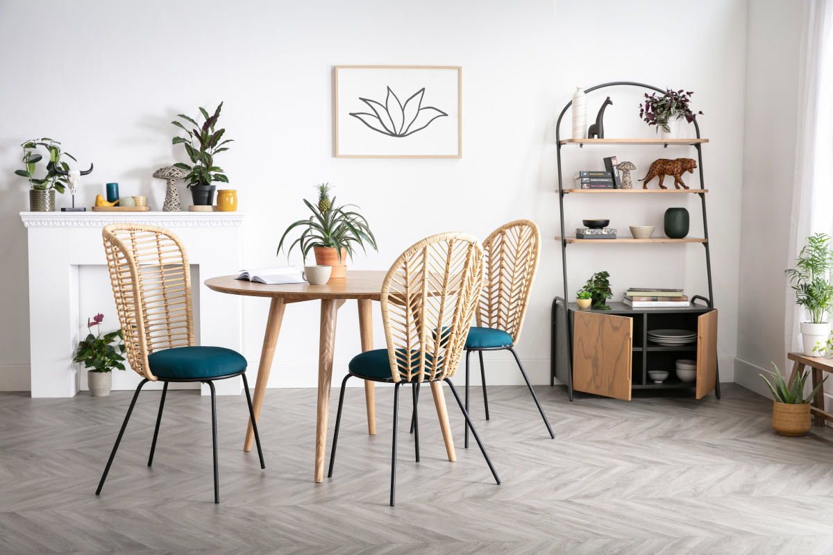 Industrie-Sideboard mit Holz- und Metallregalen MODI grau