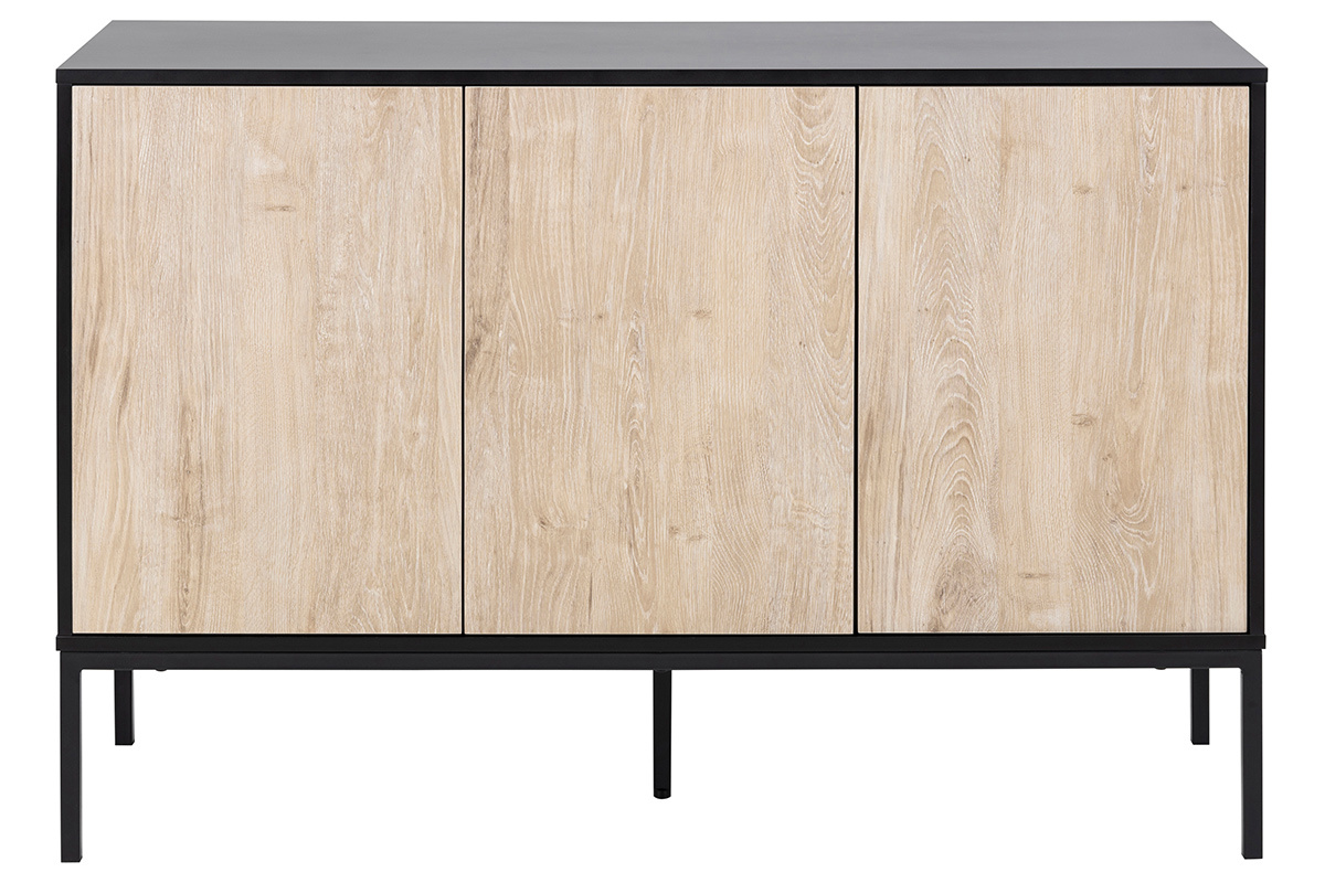 Industrielle Anrichte Metall und gebleichtes Holz TRESCA