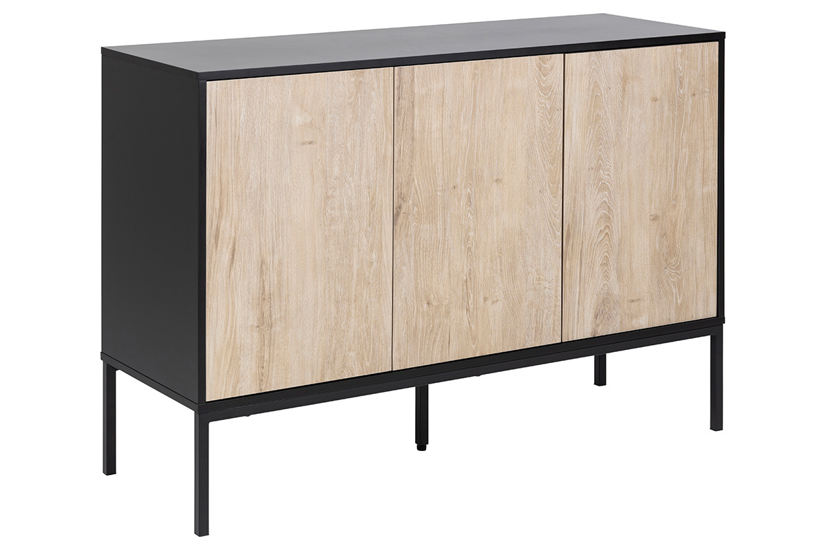 Industrielle Anrichte Metall und gebleichtes Holz TRESCA