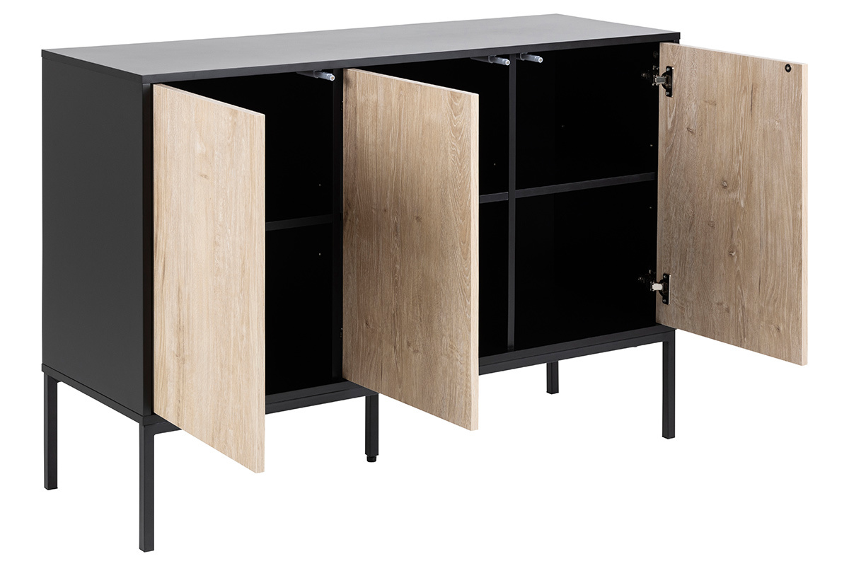 Industrielle Anrichte Metall und gebleichtes Holz TRESCA