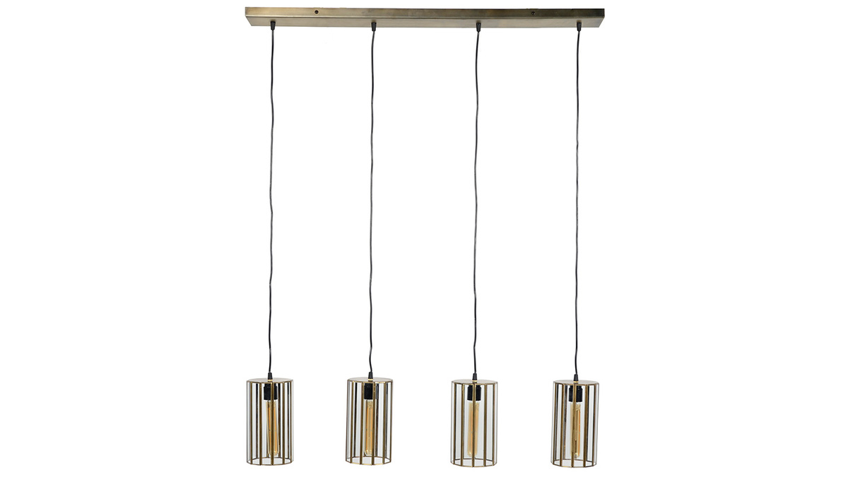 Industrielle Hngelampe 4 Lampen in Metall-Bronze CANOPY