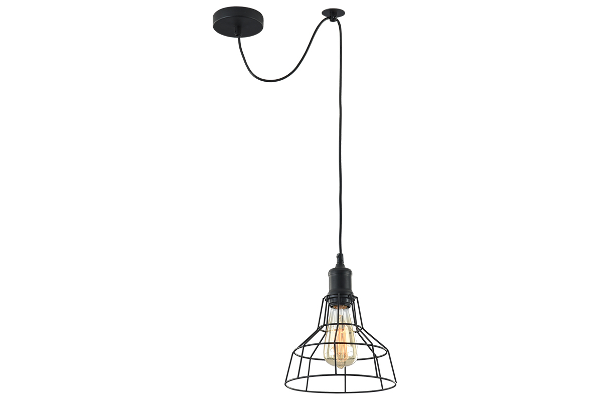 Industrielle H�ngeleuchte TELA schwarzes Metall