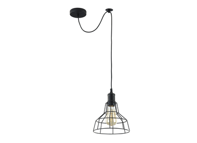 Industrielle H&auml;ngeleuchte TELA schwarzes Metall