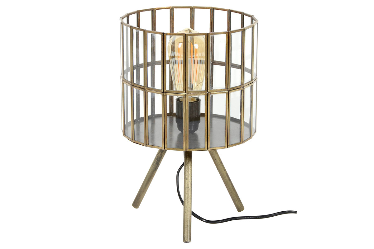 Industrielle Tischleuchte auf Metallbeinen aus Bronze CANOPY