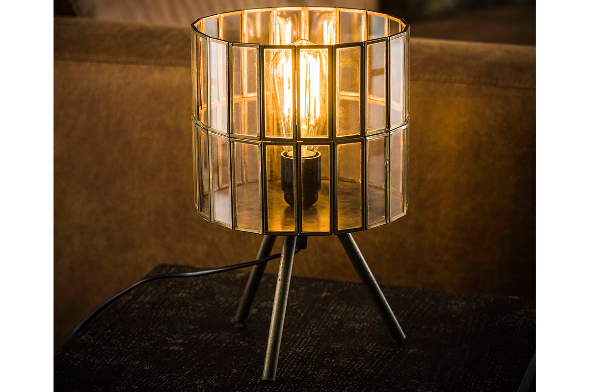 Industrielle Tischleuchte auf Metallbeinen aus Bronze CANOPY