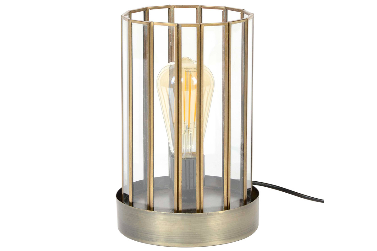 Industrielle Tischleuchte CANOPY aus Bronze-Metall