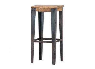 Industrieller Barhocker MADISON Stahl und Holz 75 cm