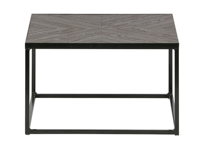 Industrieller Beistelltisch aus Metall und Walnussholz 60x60 cm WOODY