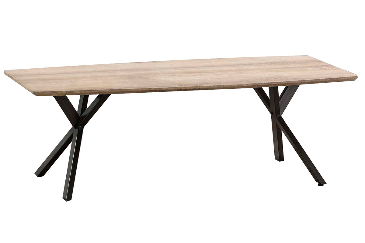 Industrieller Couchtisch Eiche und Metalleffekt L120 cm HYGGE