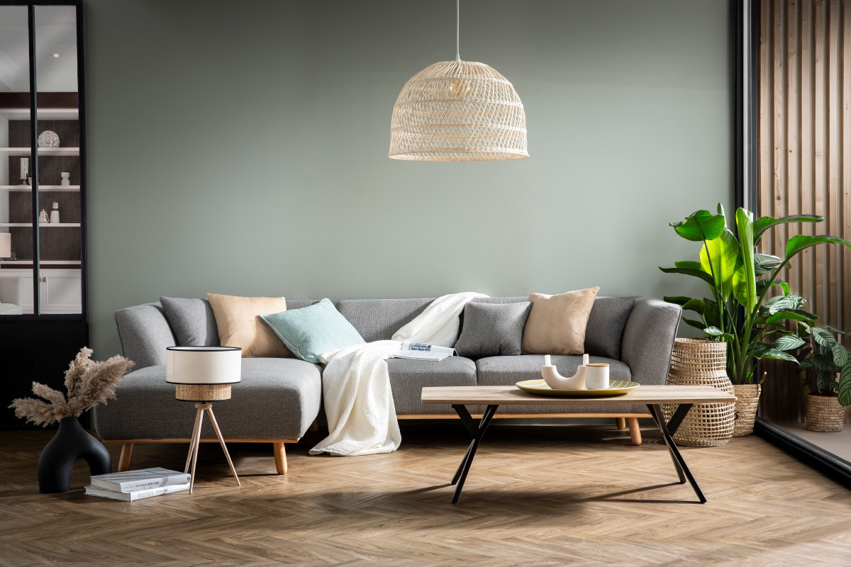 Industrieller Couchtisch Eiche und Metalleffekt L120 cm HYGGE