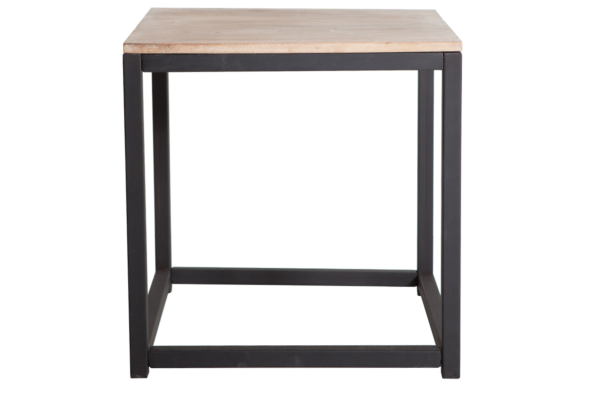 Industrieller Couchtisch FACTORY Holz und Metall