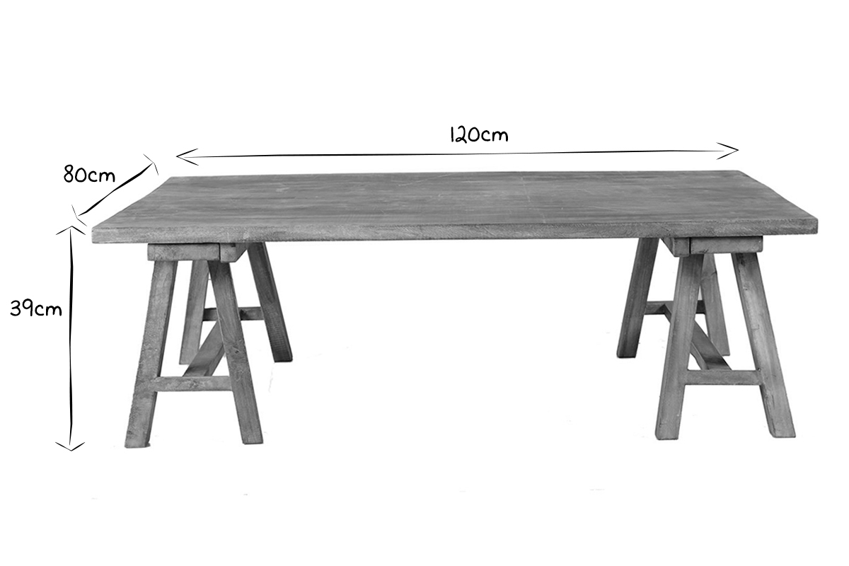 Industrieller Couchtisch Holz ANTIQUA