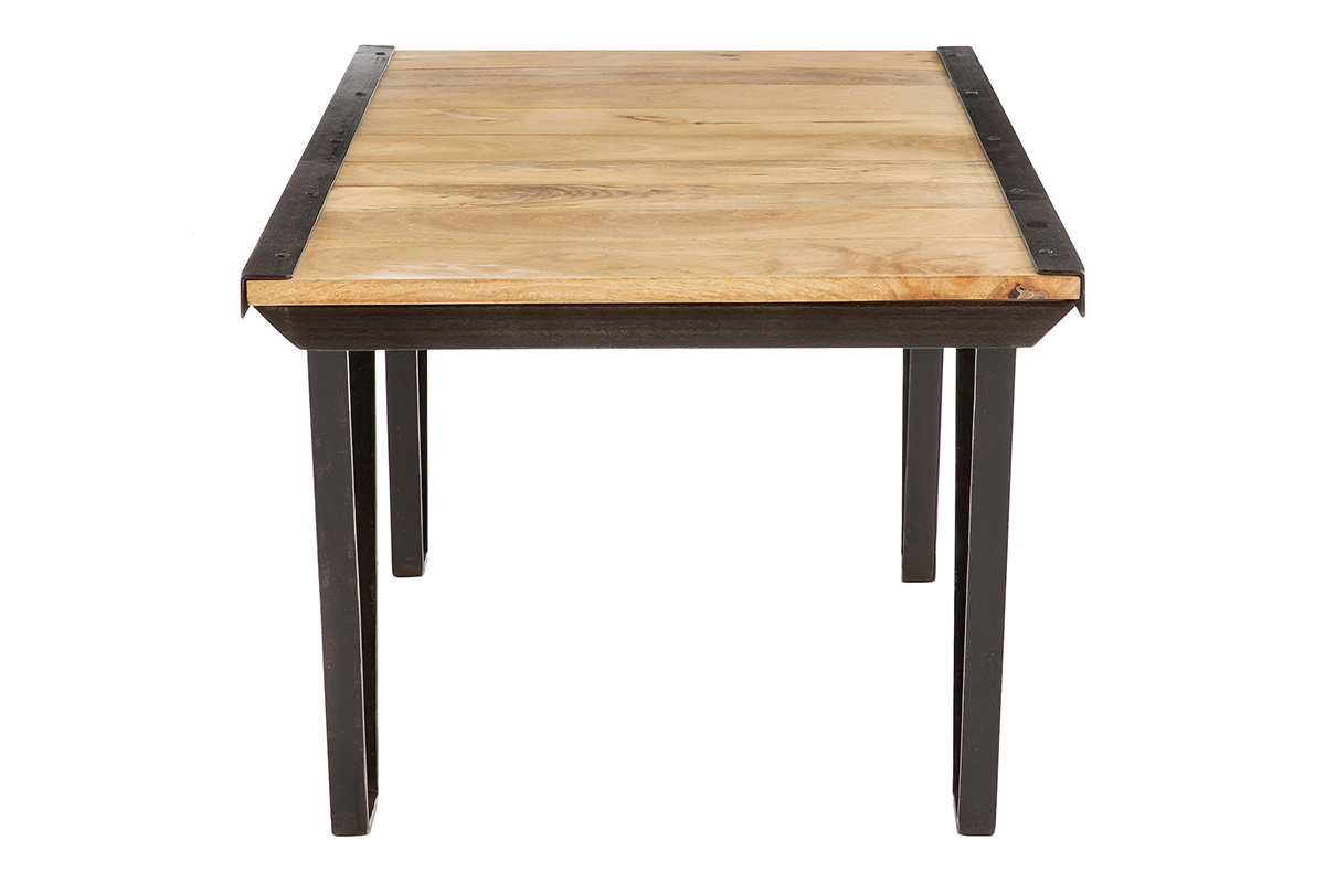 Industrieller Couchtisch INDUSTRIA aus Massivholz