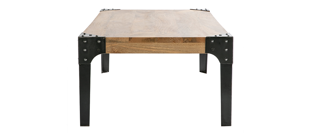 Industrieller Couchtisch MADISON Metall und Holz - Miliboo