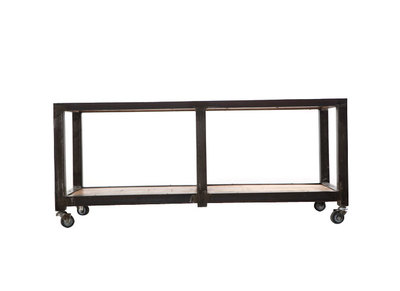 Industrieller Couchtisch/TV-M&ouml;bel ATELIER ROLL Massivholz und Metall