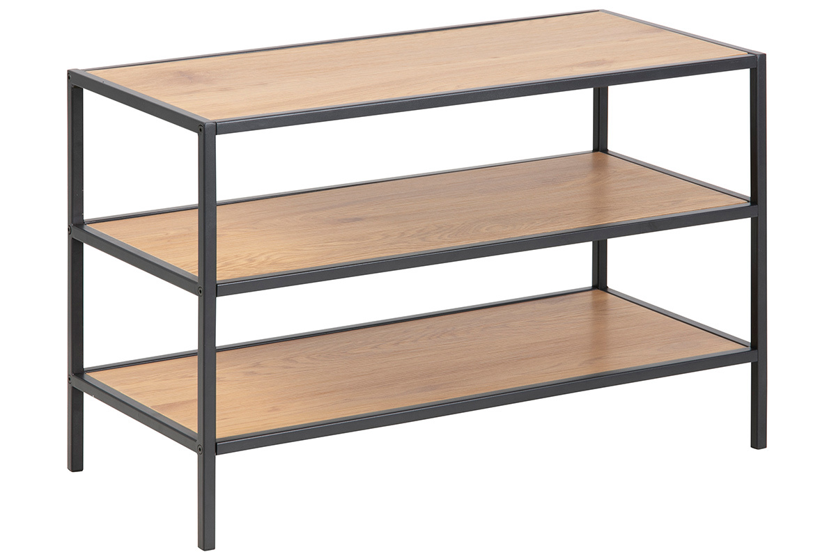 Industrieller Schuhschrank aus Metall und Holz TRESCA