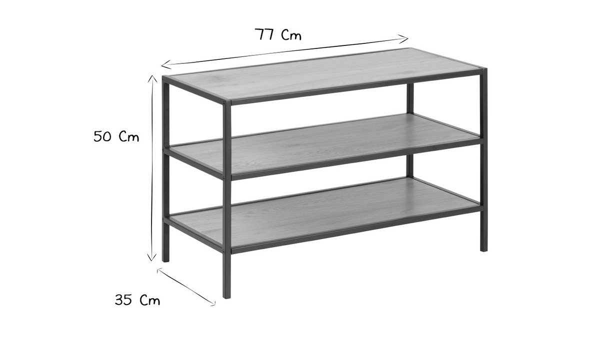 Industrieller Schuhschrank aus Metall und Holz TRESCA